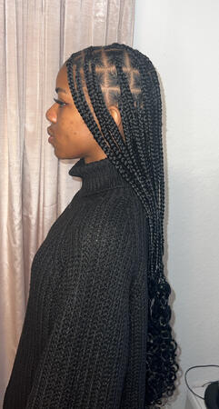 Medium knotless braids